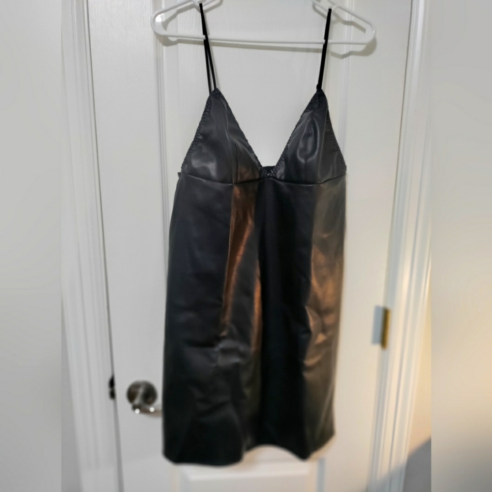 Victoria's secret faux leather slip dress size large